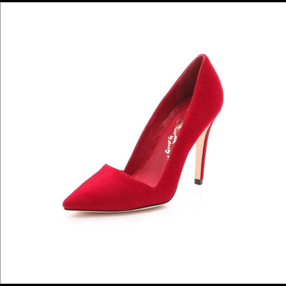 Alice + Olivia Dina Red Suede Pumps- size 37